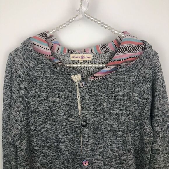 Altar’d State hoodie lightweight button up size Medium - Picture 9 of 13